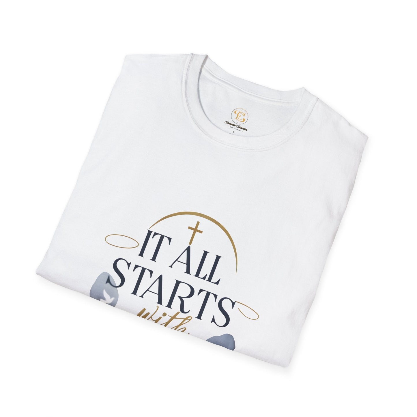Prayer Starts With Unisex Softstyle T-Shirt - Essentia Collective Shop
