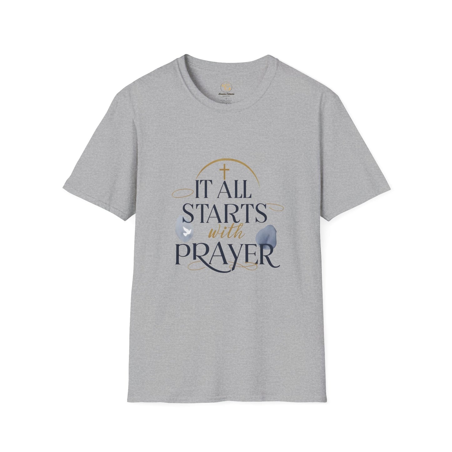 Prayer Starts With Unisex Softstyle T-Shirt - Essentia Collective Shop
