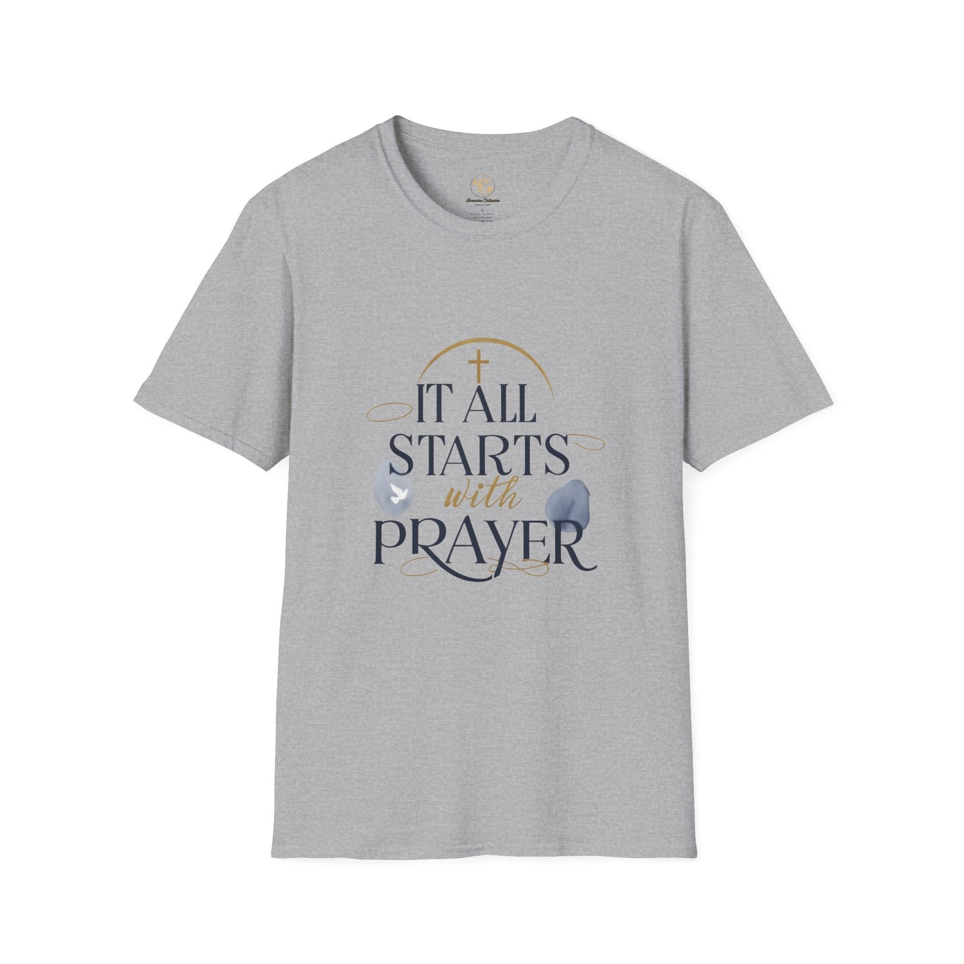 Prayer Starts With Unisex Softstyle T-Shirt - Essentia Collective Shop