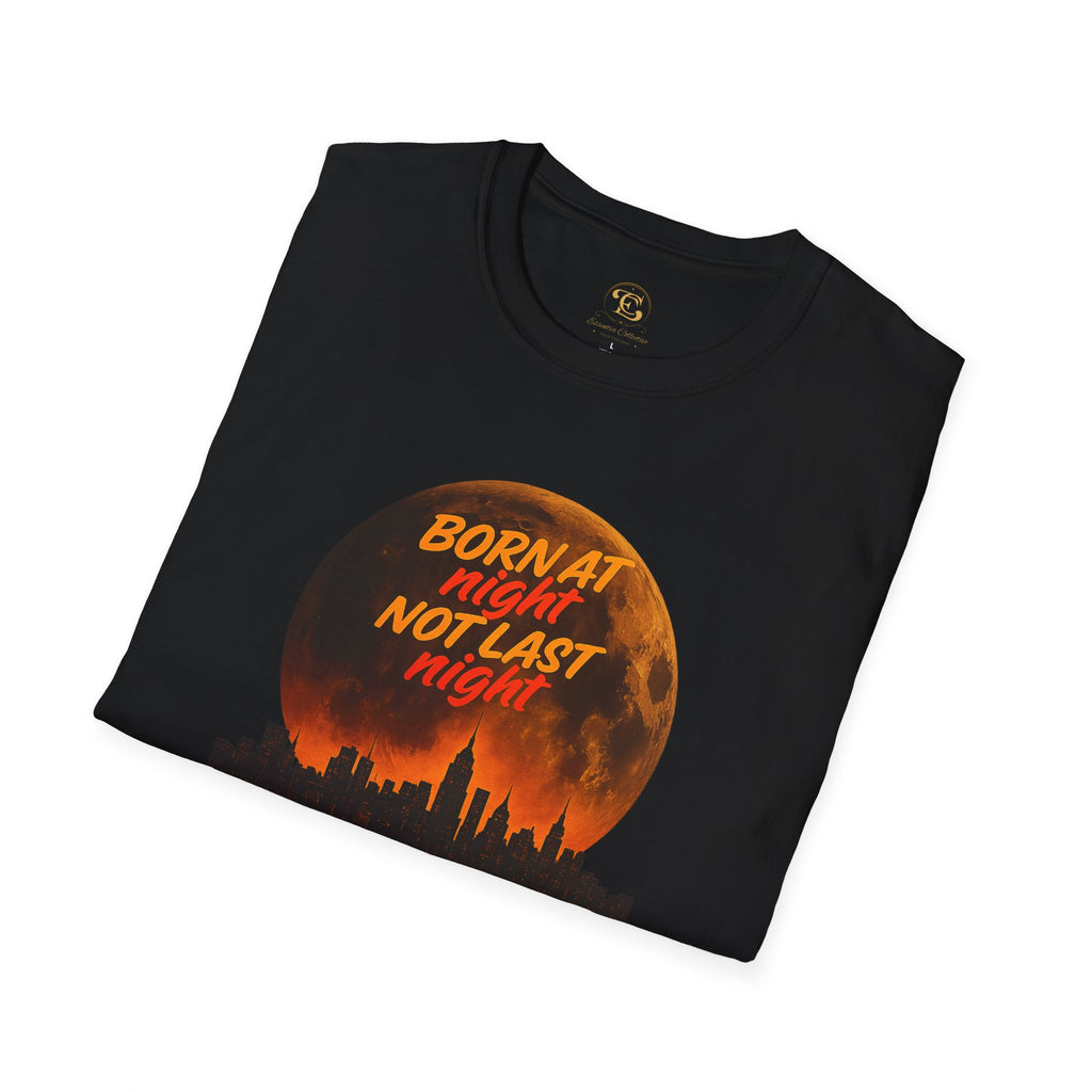 Moonlit City Skyline T-Shirt — "Born At Night, Not Last Night" Urban Graphic Tee