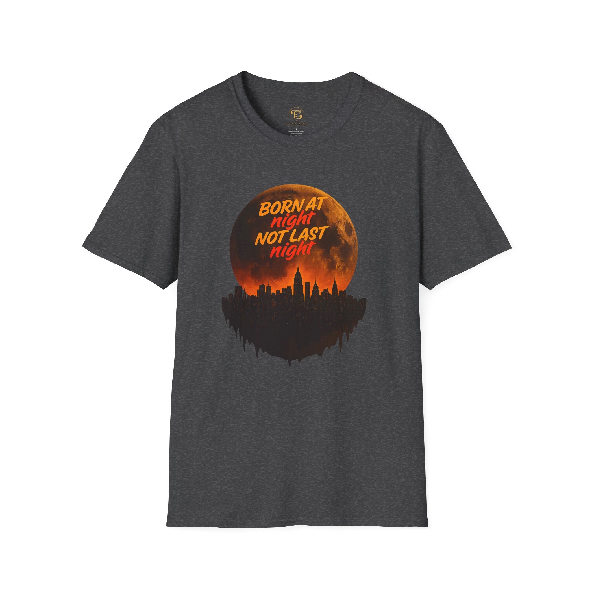 Moonlit City Skyline T-Shirt — "Born At Night, Not Last Night" Urban Graphic Tee