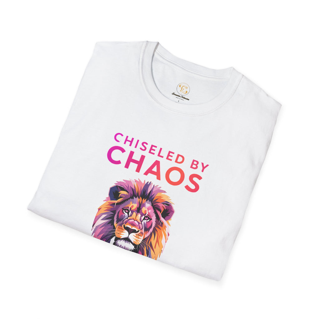 Lion Graphic T-Shirt — "Chiseled by Chaos, Polished by Purpose" Inspirational Tee
