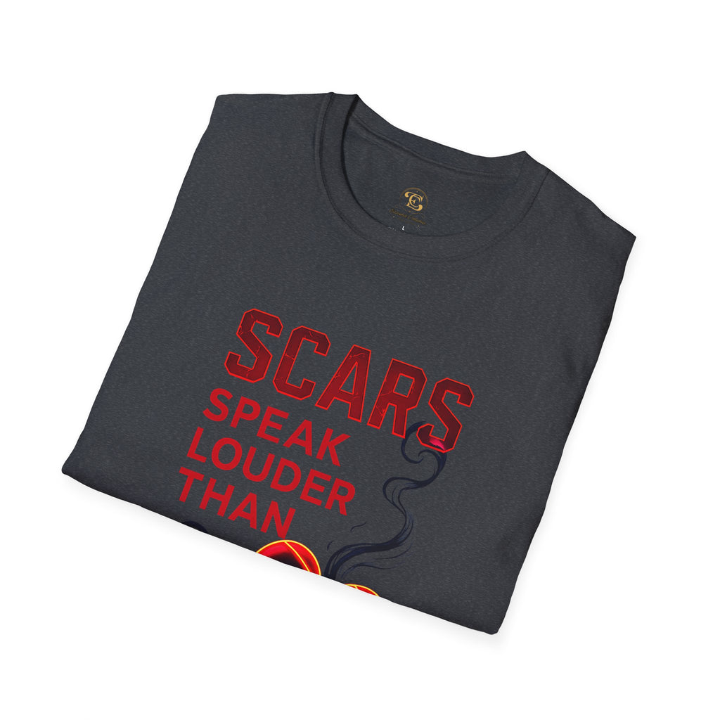 Scars Speak Louder Than Fear T-Shirt — Survivor Empowerment Graphic Tee