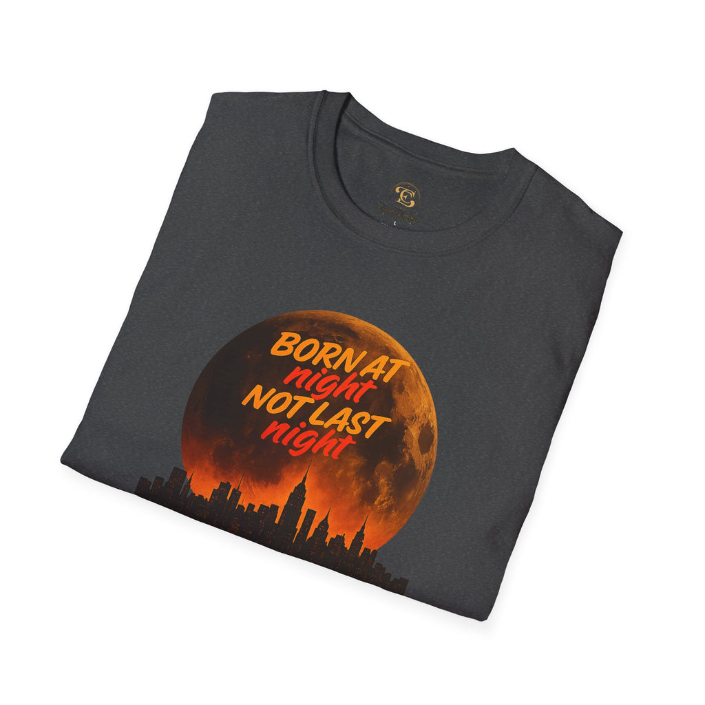 Moonlit City Skyline T-Shirt — "Born At Night, Not Last Night" Urban Graphic Tee