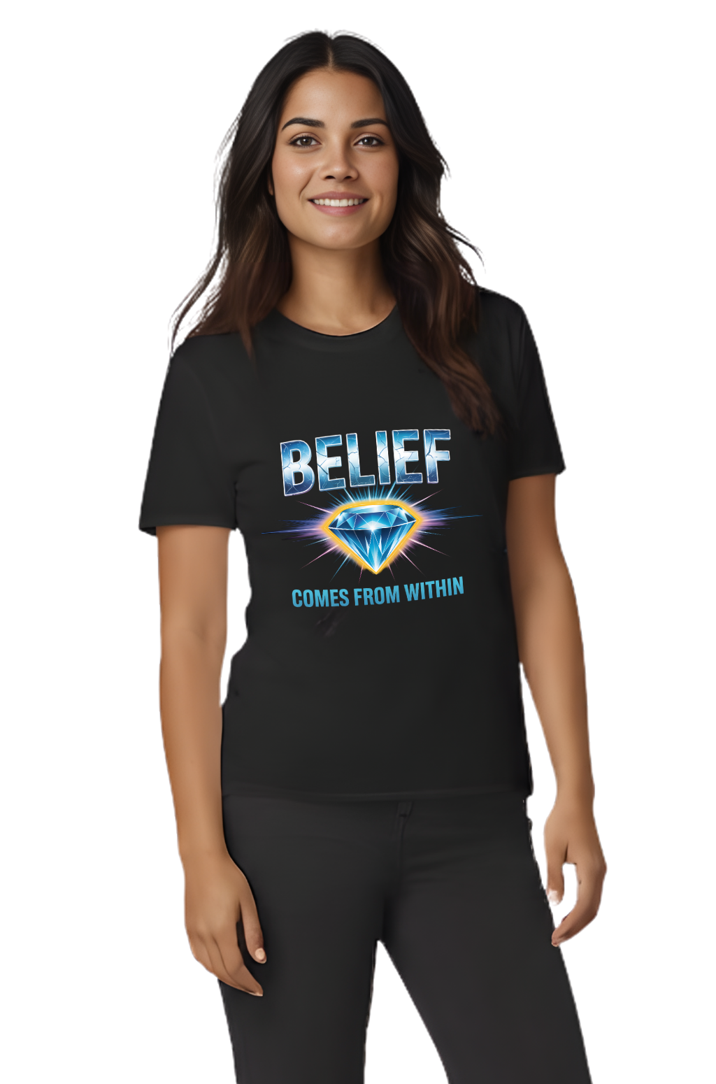 Belief Comes From Within T-Shirt — Inspirational Diamond Graphic Tee