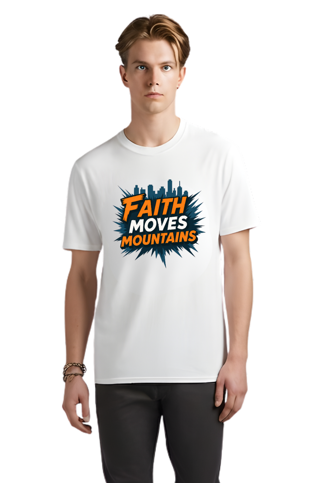 Faith Moves Mountains T-Shirt — Inspirational Christian Graphic Tee