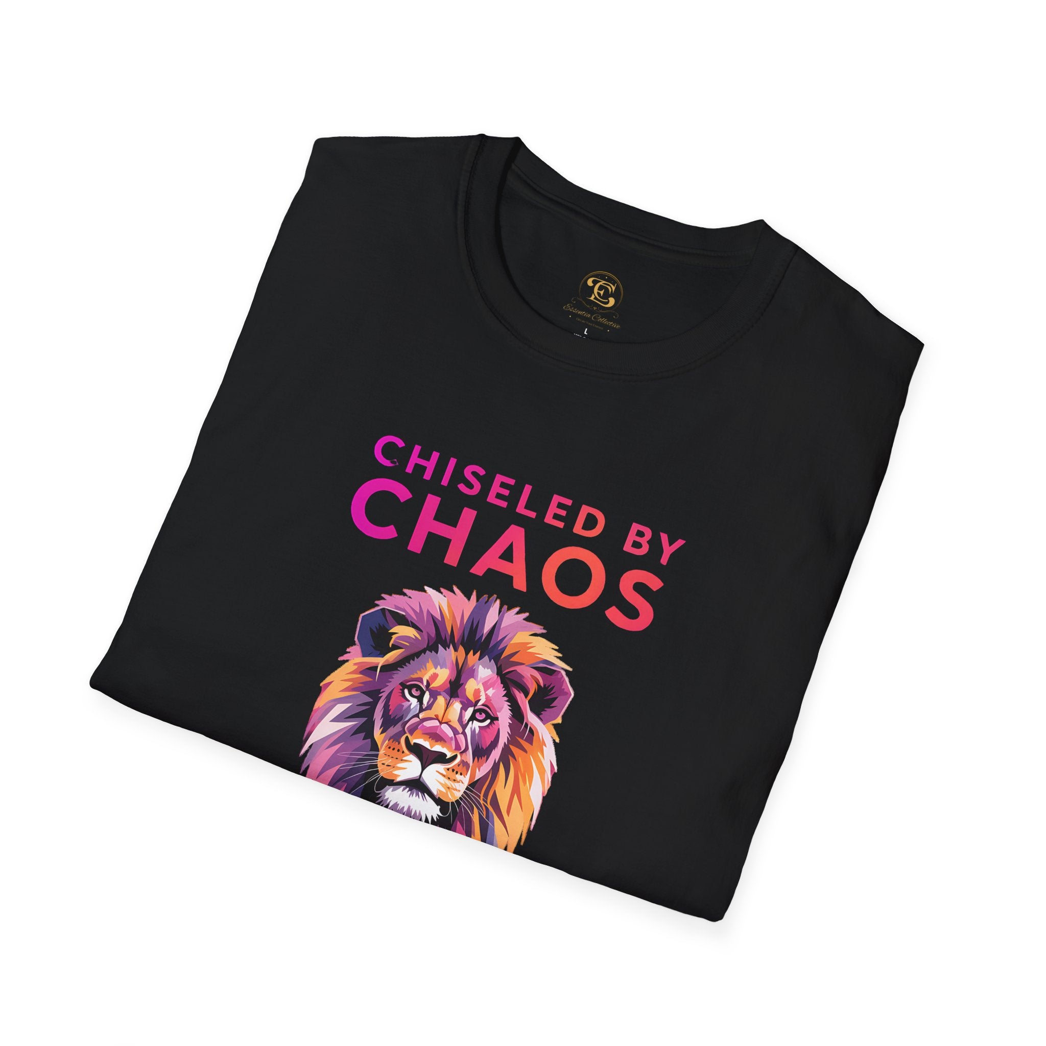 Lion Graphic T-Shirt — "Chiseled by Chaos, Polished by Purpose" Inspirational Tee