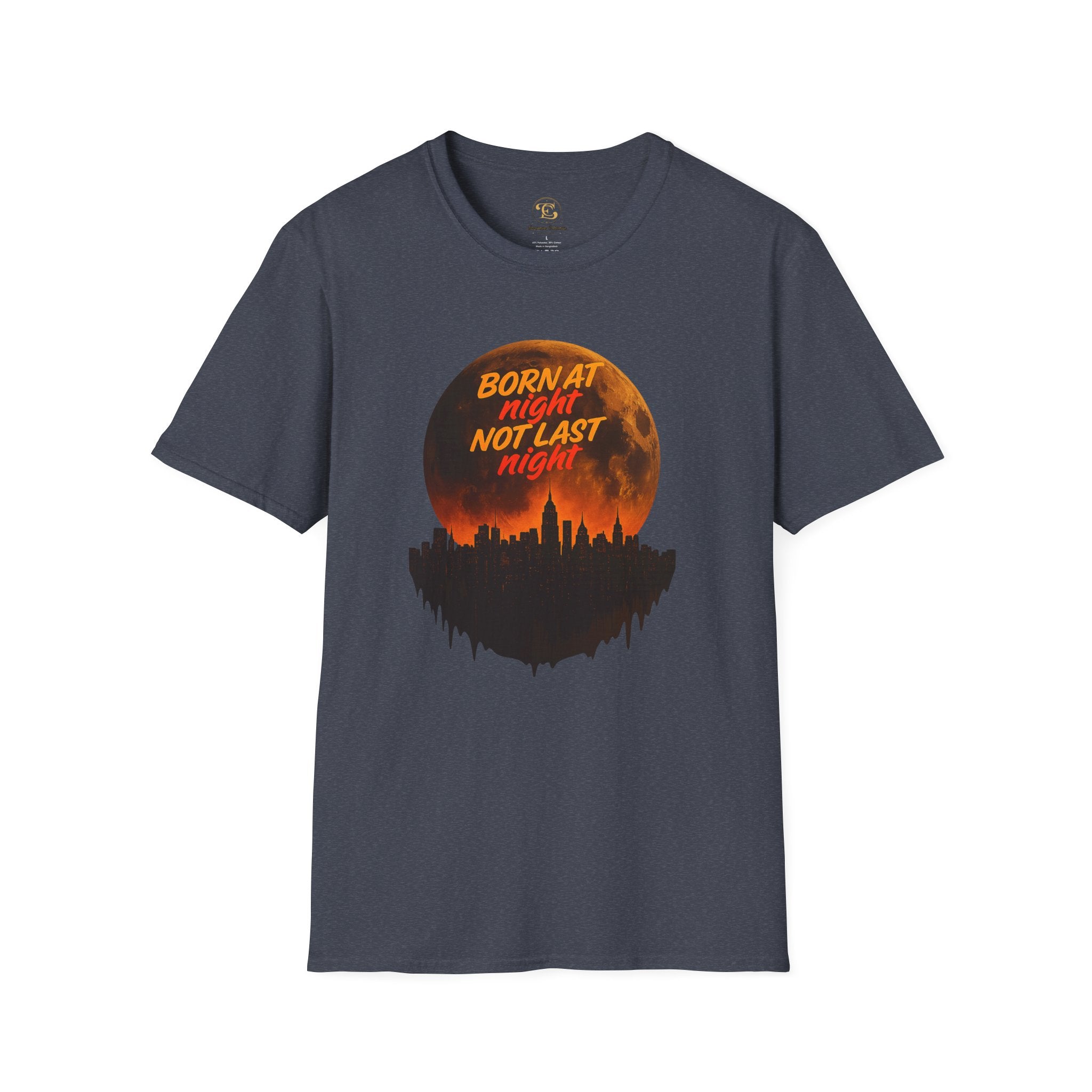 Moonlit City Skyline T-Shirt — "Born At Night, Not Last Night" Urban Graphic Tee