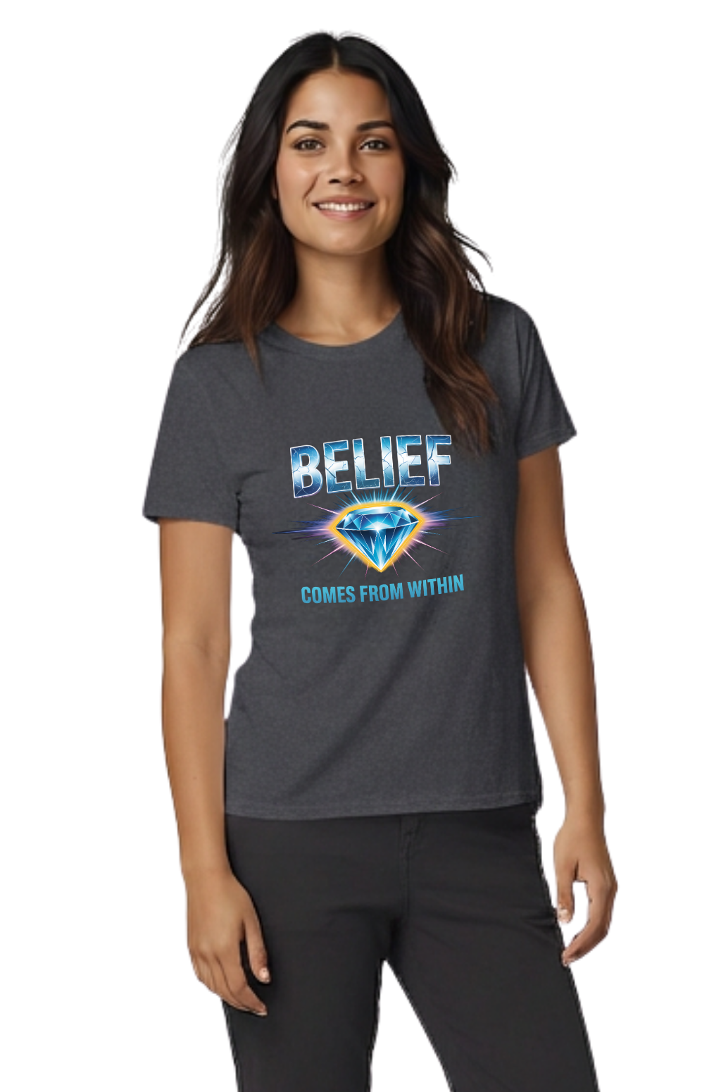 Belief Comes From Within T-Shirt — Inspirational Diamond Graphic Tee