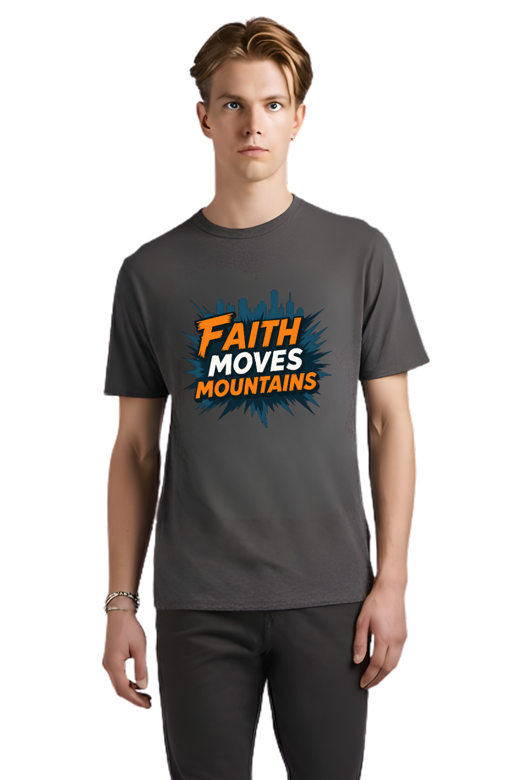 Faith Moves Mountains T-Shirt — Inspirational Christian Graphic Tee
