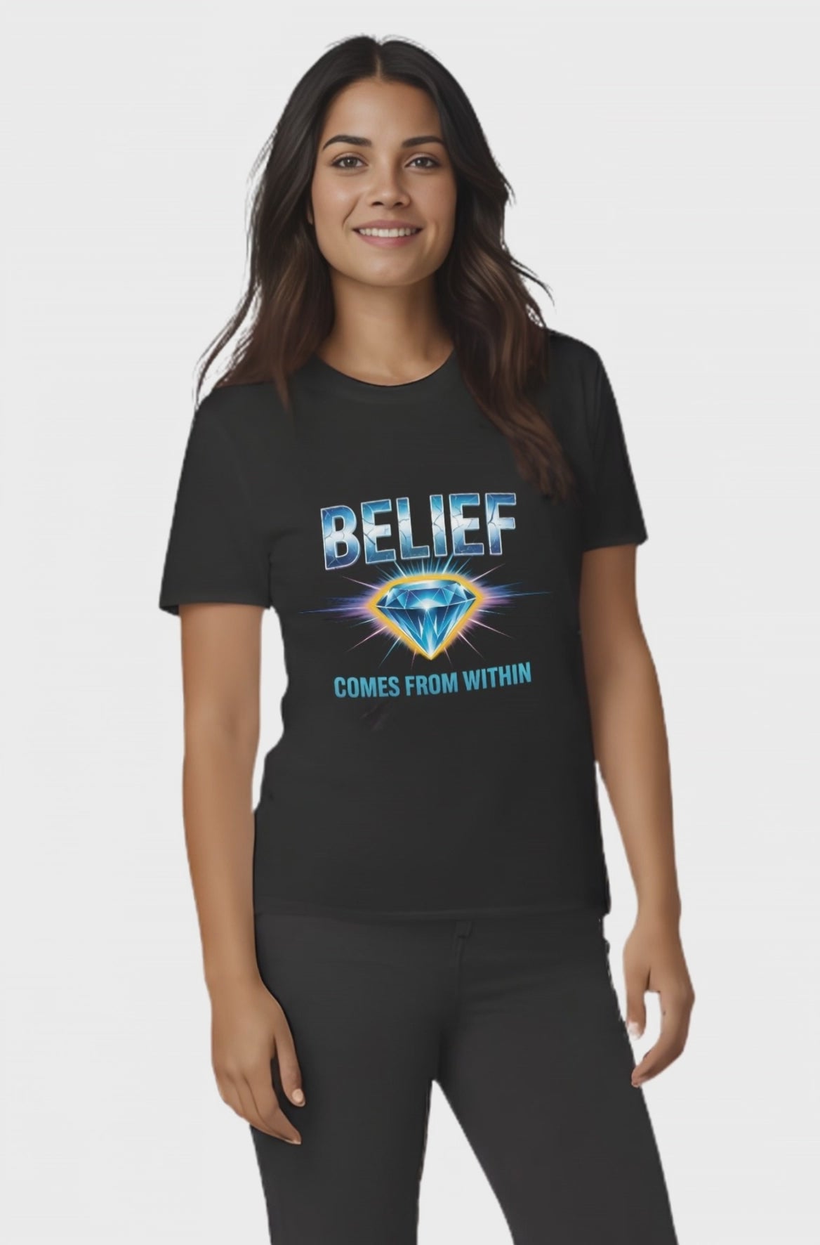 Belief Comes From Within T-Shirt — Inspirational Diamond Graphic Tee