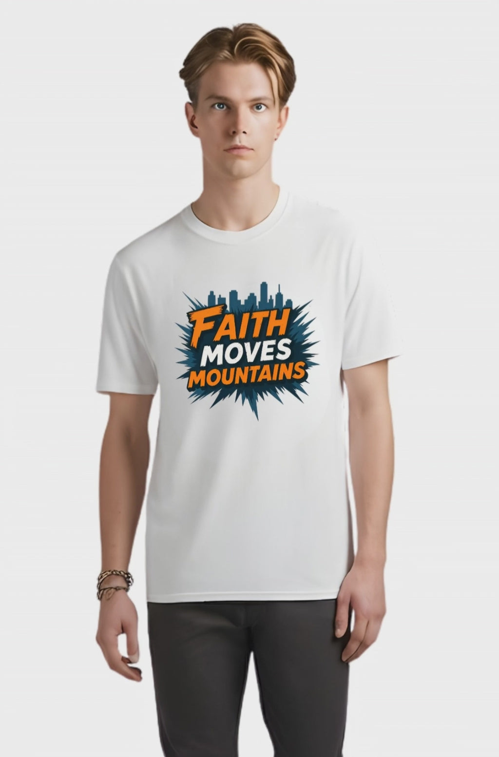 Faith Moves Mountains T-Shirt — Inspirational Christian Graphic Tee