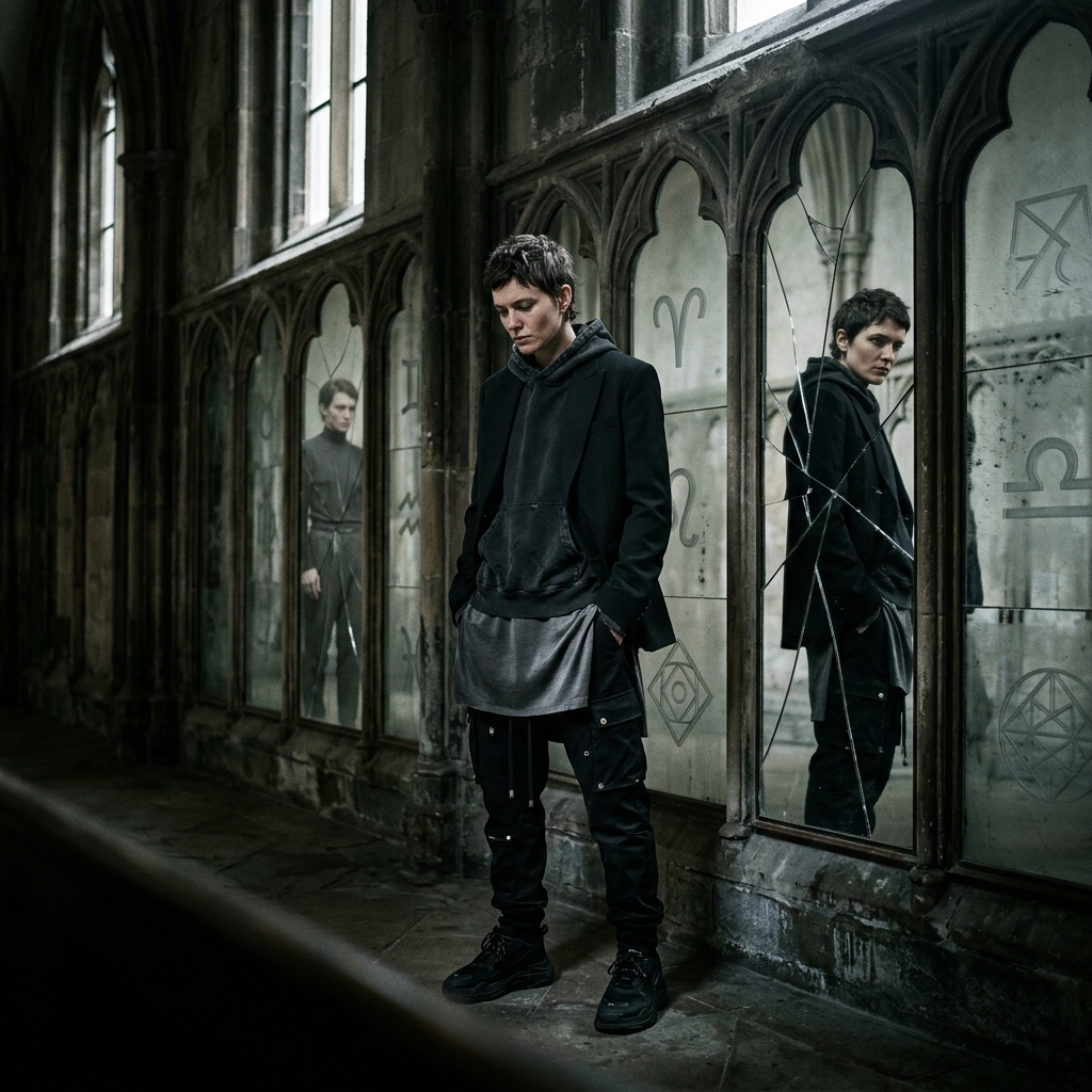 Close-up of textured black streetwear fabric and layered streetwear details, symbolizing transformation