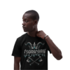 Model wearing Capricorn Earned Not Given gothic streetwear T-shirt