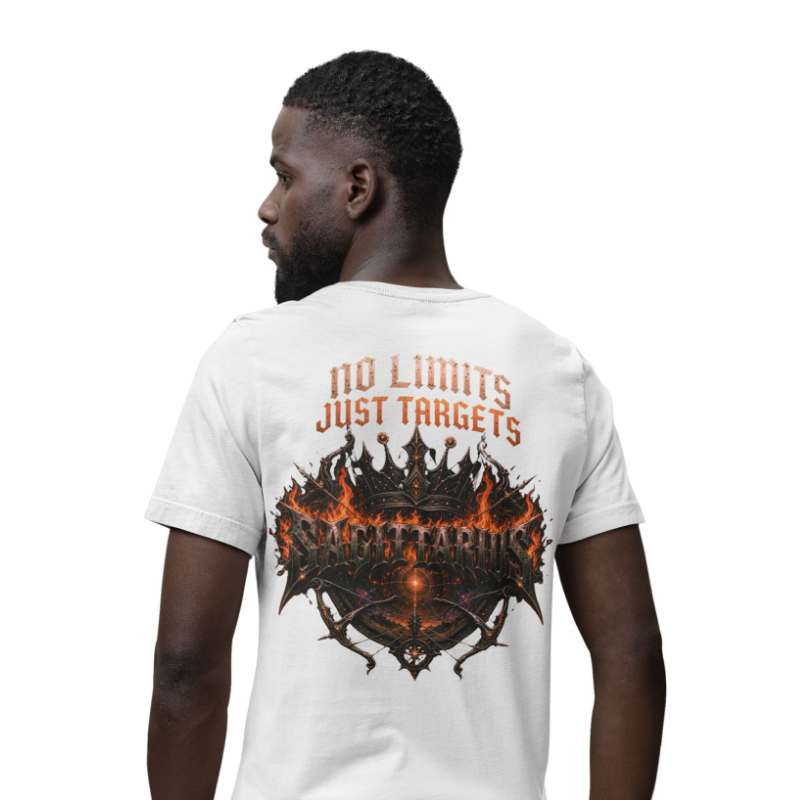 Sagittarius No Limits Just Targets T-Shirt oversized back graphic