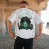 Model wearing Virgo Flawless by Design T-Shirt crown and emerald back graphic