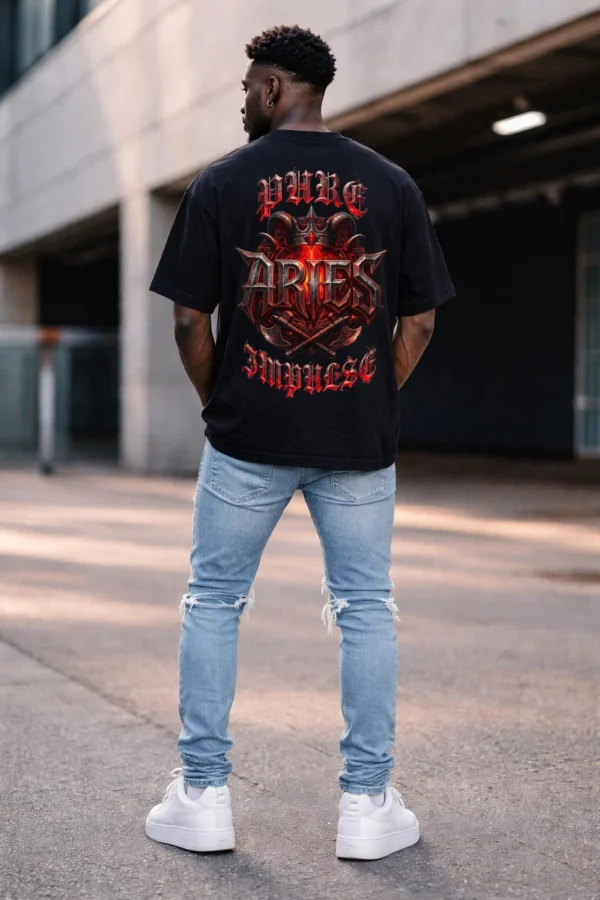 Aries Pure Impulse black t-shirt back graphic