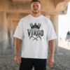 Model wearing Virgo Flawless by Design white T-Shirt front gothic zodiac design