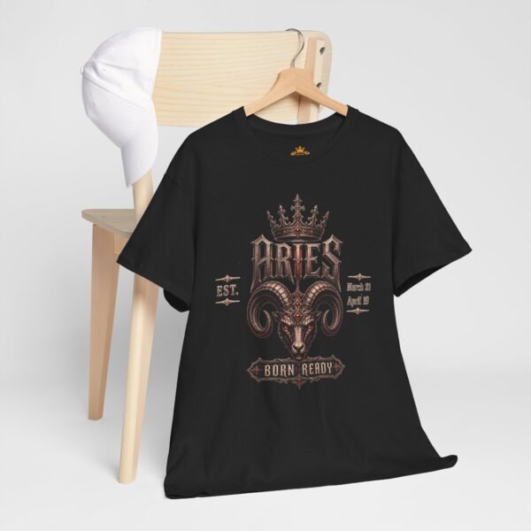 Aries “Born Ready” Gothic Zodiac Crest T-Shirt