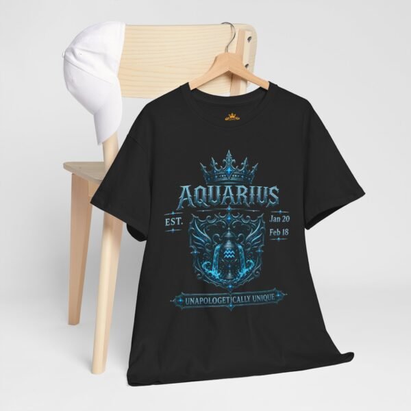 Aquarius “Unapologetically Unique” Gothic Zodiac Crest T-Shirt