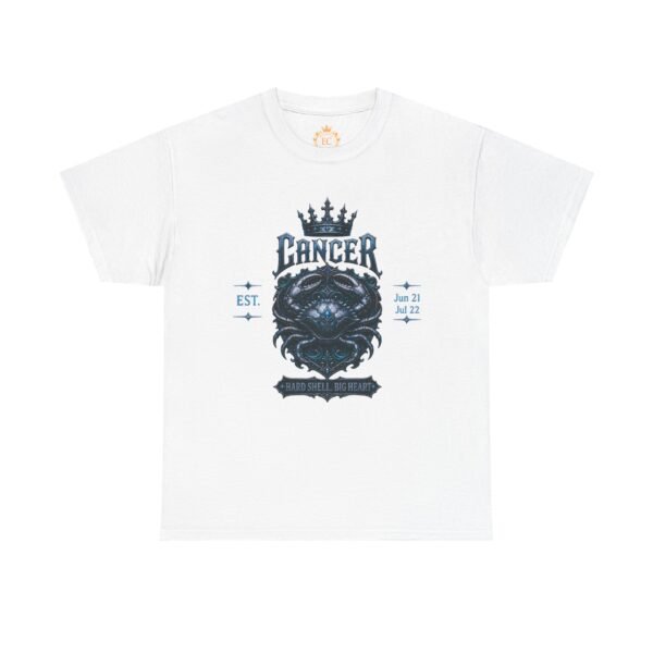 Cancer “Hard Shell, Big Heart” Gothic Zodiac Crest T-Shirt