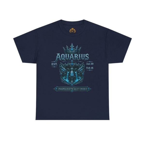 Aquarius “Unapologetically Unique” Gothic Zodiac Crest T-Shirt