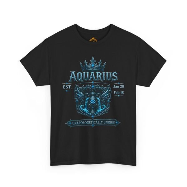 Aquarius “Unapologetically Unique” Gothic Zodiac Crest T-Shirt