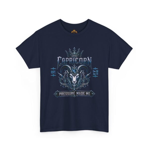 12965041836823341320_2048.jpeg Capricorn “Pressure Made Me” Gothic Zodiac Crest T-Shirt