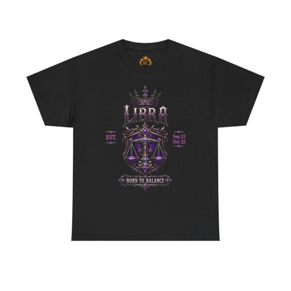 13196087045370706352_2048.jpeg Libra “Born to Balance” Gothic Zodiac Crest T-Shirt