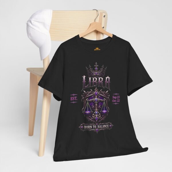 13251759996179081275_2048.jpeg Libra “Born to Balance” Gothic Zodiac Crest T-Shirt