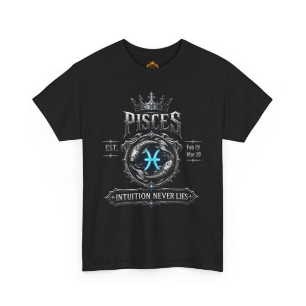 13411492802789080586_2048.jpeg Pisces “Intuition Never Lies” Gothic Zodiac Crest T-Shirt