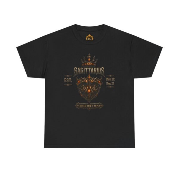 Sagittarius “Rules Don't Apply” Gothic Zodiac Crest T-Shirt