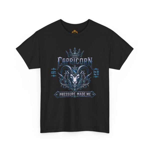 1477268158659725290_2048.jpeg Capricorn “Pressure Made Me” Gothic Zodiac Crest T-Shirt
