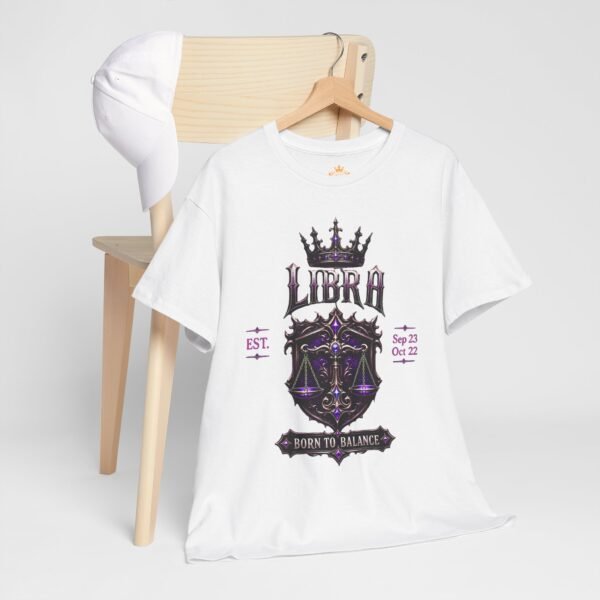 1528422451547846020_2048.jpeg Libra “Born to Balance” Gothic Zodiac Crest T-Shirt