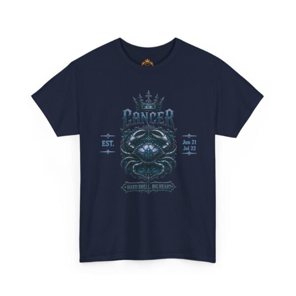 Cancer “Hard Shell, Big Heart” Gothic Zodiac Crest T-Shirt
