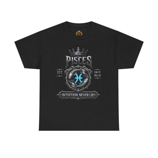 16187233660730399984_2048.jpeg Pisces “Intuition Never Lies” Gothic Zodiac Crest T-Shirt