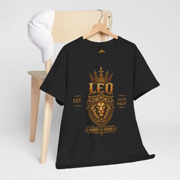 Leo “Born to Shine” Gothic Zodiac Crest T-Shirt