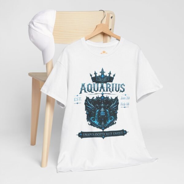 Aquarius “Unapologetically Unique” Gothic Zodiac Crest T-Shirt