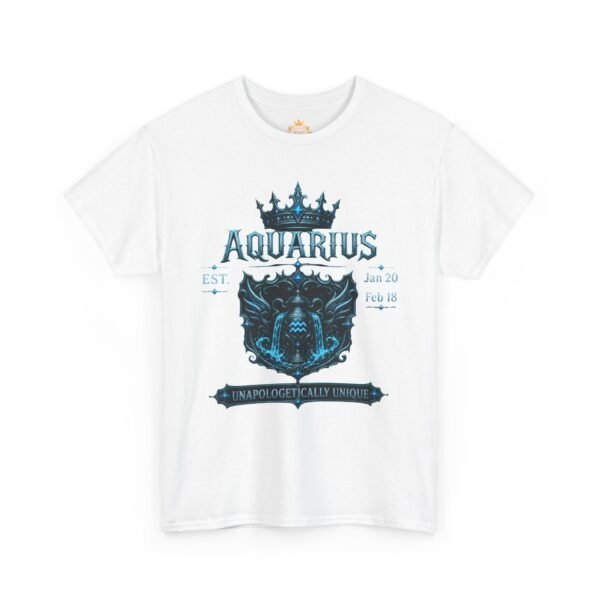 Aquarius “Unapologetically Unique” Gothic Zodiac Crest T-Shirt