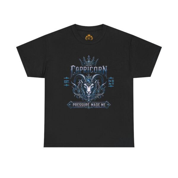 2769804047987957065_2048.jpeg Capricorn “Pressure Made Me” Gothic Zodiac Crest T-Shirt