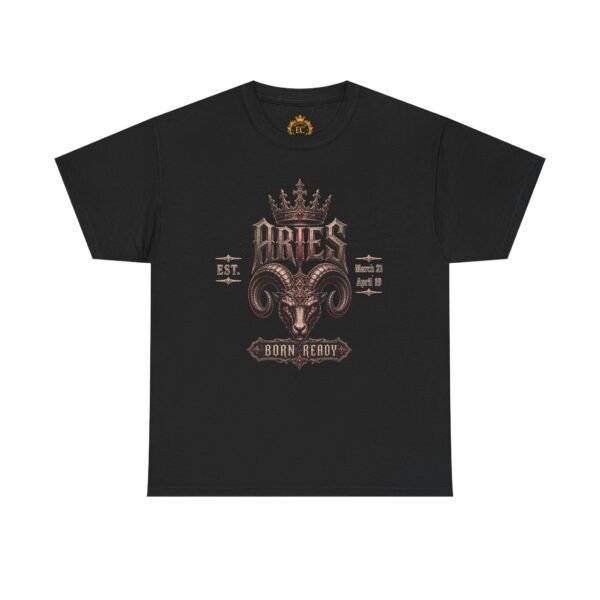 Aries “Born Ready” Gothic Zodiac Crest T-Shirt
