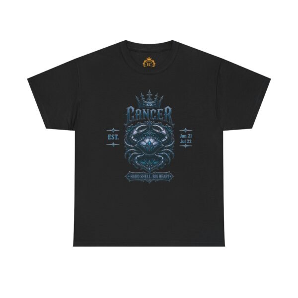 Cancer “Hard Shell, Big Heart” Gothic Zodiac Crest T-Shirt