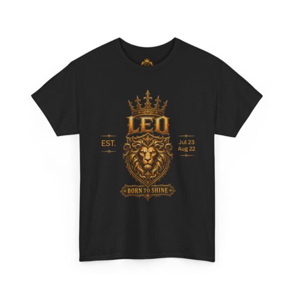 Leo “Born to Shine” Gothic Zodiac Crest T-Shirt