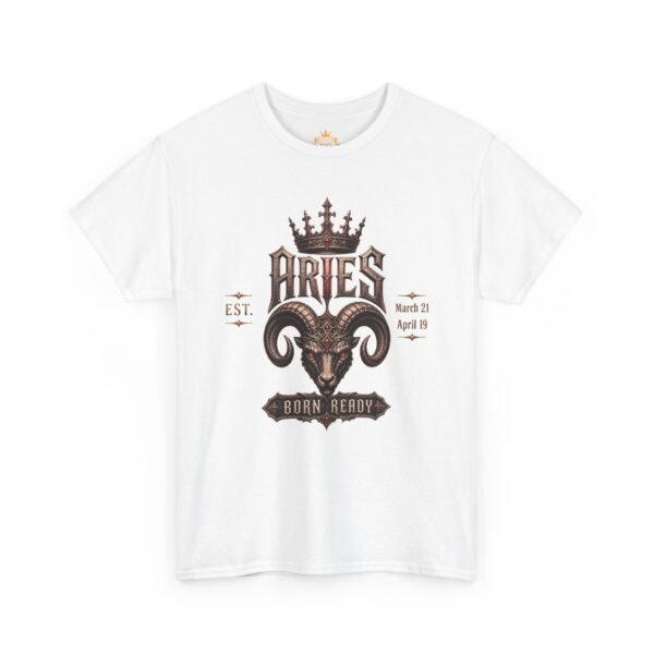 Aries “Born Ready” Gothic Zodiac Crest T-Shirt