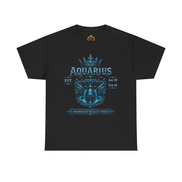 Aquarius “Unapologetically Unique” Gothic Zodiac Crest T-Shirt