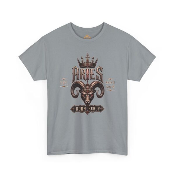 Aries “Born Ready” Gothic Zodiac Crest T-Shirt