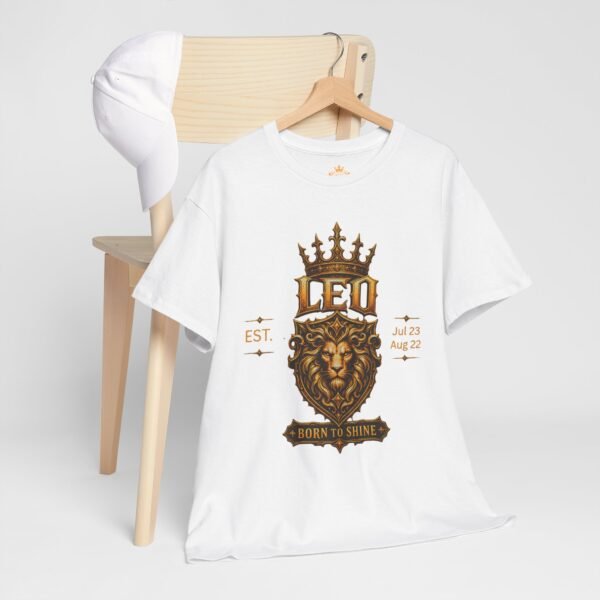 Leo “Born to Shine” Gothic Zodiac Crest T-Shirt