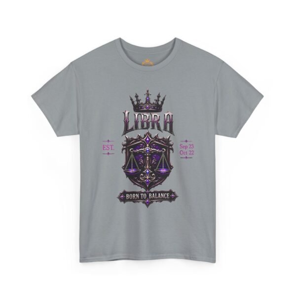 5959156526823894915_2048.jpeg Libra “Born to Balance” Gothic Zodiac Crest T-Shirt