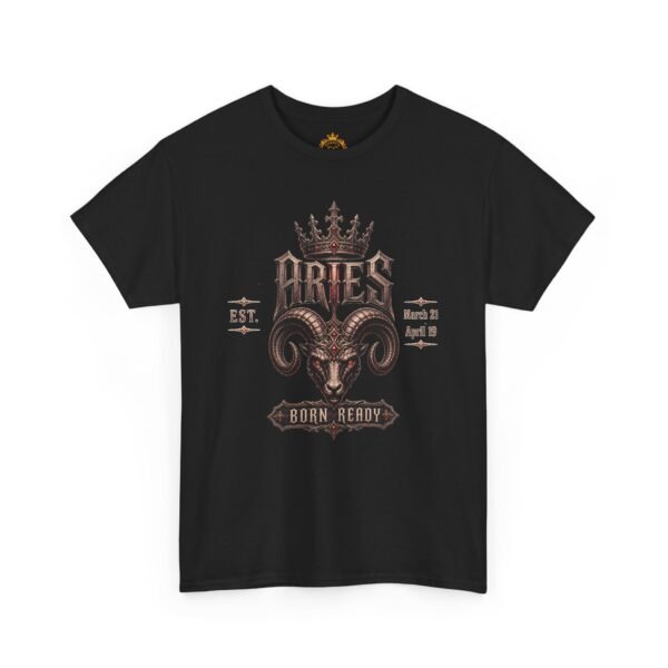 Aries “Born Ready” Gothic Zodiac Crest T-Shirt