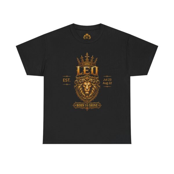 Leo “Born to Shine” Gothic Zodiac Crest T-Shirt